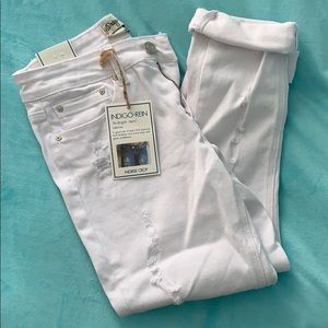 Indigo Rein White Midrise Crop Jeans